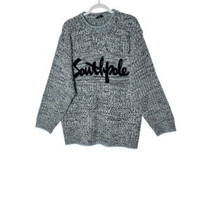 Vintage Y2K Southpole Sweater Men's Large Blue Logo‎ Casual Knit Oversized